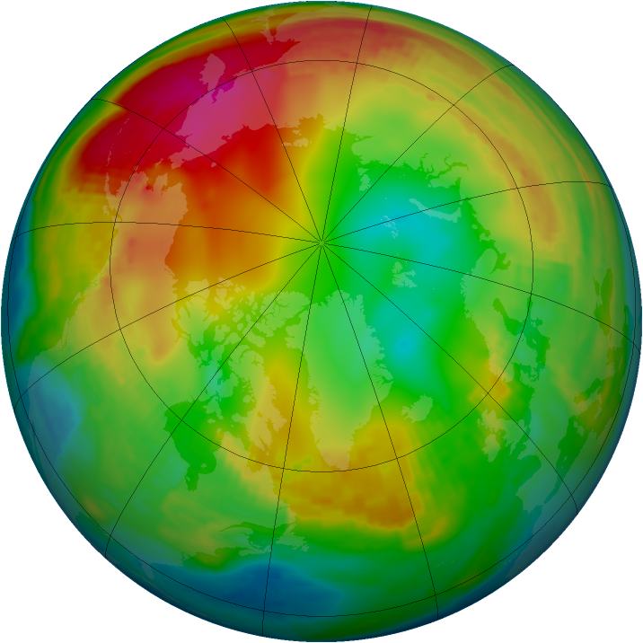 Arctic ozone map for 21 January 2001